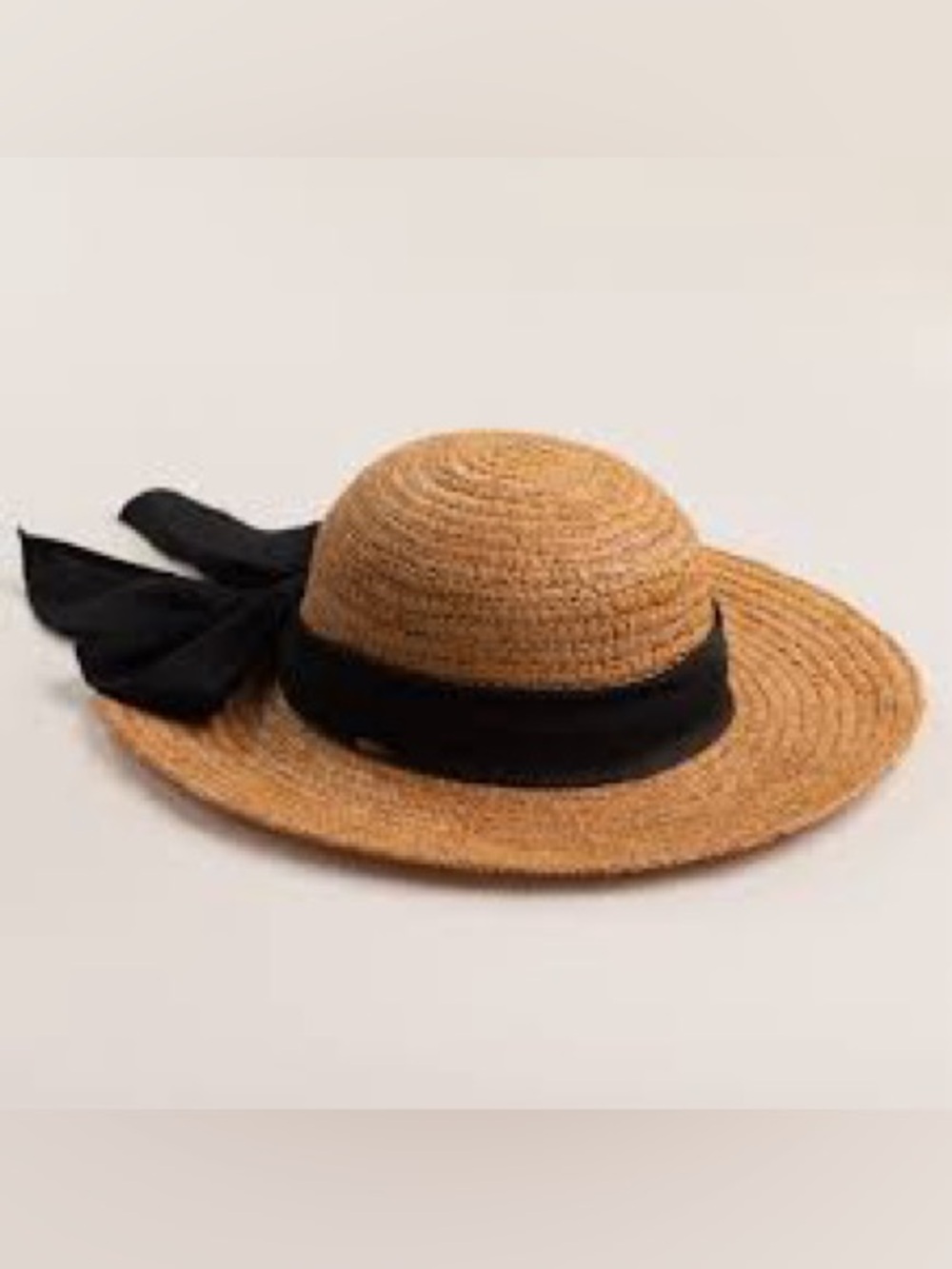 Scalia Packable Amelia Hat Color is Tea with Black Ribbon Bow